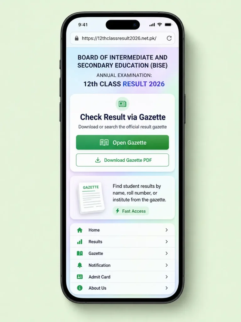 Check via Result Gazette