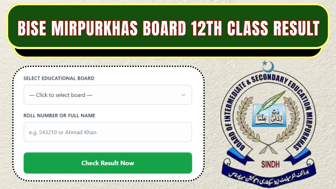 BISE Mirpurkhas Board 12th Class Result 2026 – Check by Online and Gazette Method
