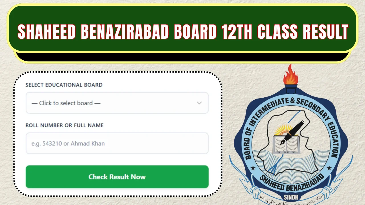 BISE Shaheed Benazirabad Board 12th Class Result 2026 – Check through All Methods